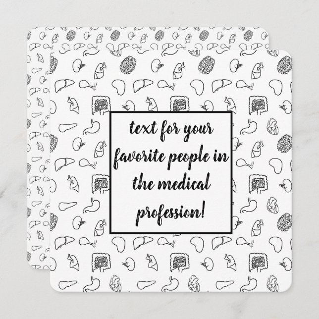 Carte Motif Médicale (Devant / Derrière)