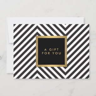 Carte Motif noir et blanc rétro Glam Gold Cert cadeau