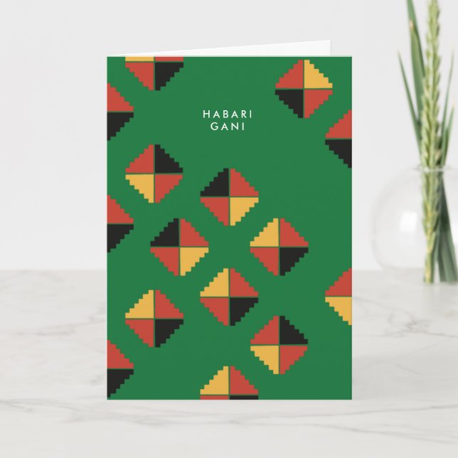 Carte Motif panafricain Kwanzaa voeux de vacances (Devant)