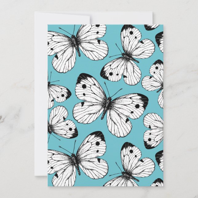 Carte Motif papillon de choux (Devant)