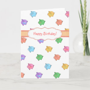 Carte Motif Pastel Pig