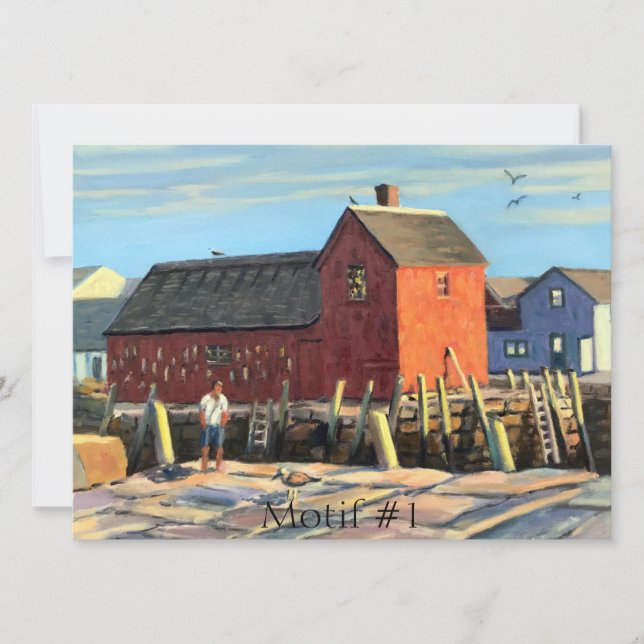 Carte Motif pittoresque #1 Rockport Fishing Shopping (Devant)