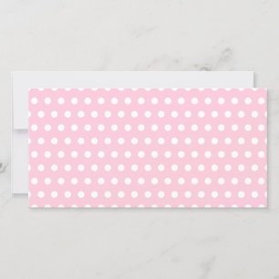 Carte Motif Polka Rose et Blanc. Spotty.