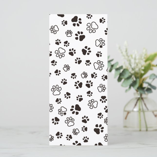 Carte Motif répété des pattes de chat (Debout devant)