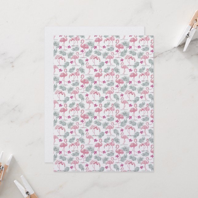 Carte Motif répété mignon des oiseaux de cygne (Devant/Arrière en situation)