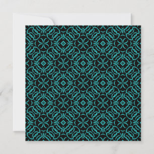 Carte Motif Répétitif Sans Couture En Turquoise Sur Fond