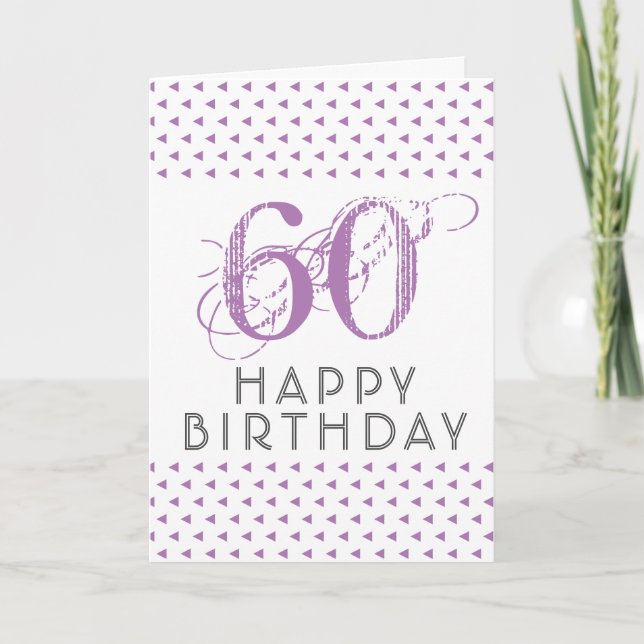 Carte Motif rose moderne 60e anniversaire (Devant)
