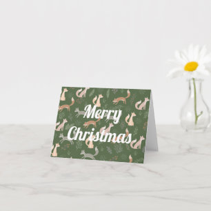 Carte Motif sans couture de renard d'hiver avec branches