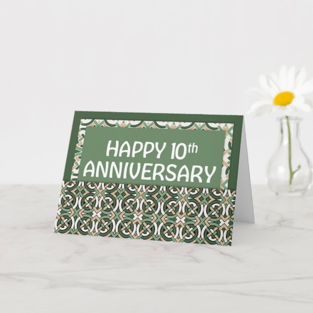 Carte Motif vert du 10e anniversaire de l'employé (Petite plante)