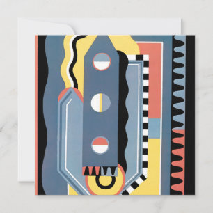 Carte Motifs géométriques Jazz Pochoir Art Déco Vintage