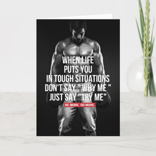 Carte Motivation de conditionnement physique et de muscu (Devant)