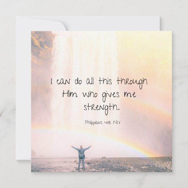 Carte Motivation Encourageant Écriture Bible Citation (Devant)