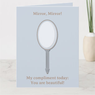 Carte Motivation Personnalisée Miroir main bleu argent