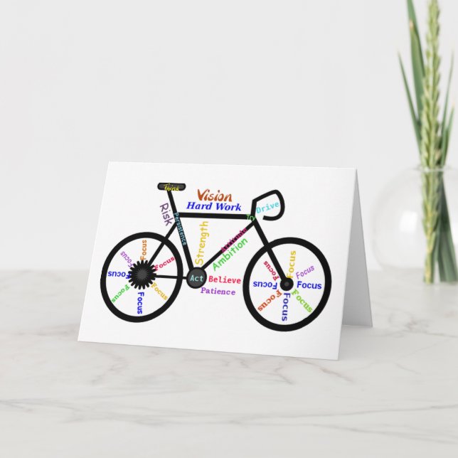 Carte Motivational Bike, Cycle, Vélo, Mots Sport (Devant)