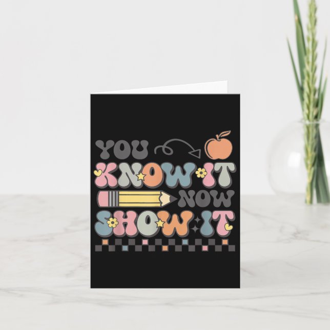 Carte Motivational State Testing Test Day You Know It No (Devant)