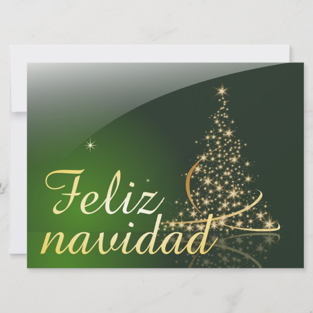 Carte Motivo navideño verde con arbol de navidad. V2,0 (Devant)