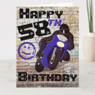 Carte Moto 'Anniversaire 58e toujours compris