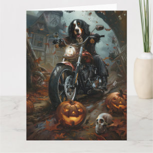 Carte Moto bernois d'équitation Halloween effrayant