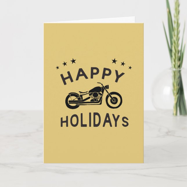 Carte Moto Joyeuses vacances Rétro (Devant)