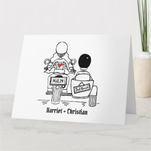 Carte Moto personnalisée + Mariage Sidecar