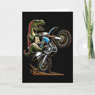 Carte Motocyclisme de montagne en moto dinosaure Sports 