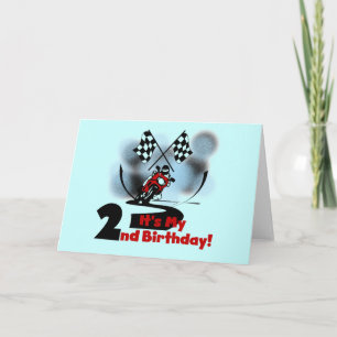Carte Motorcycle Racing 2e Anniversaire Tshirts et cadea