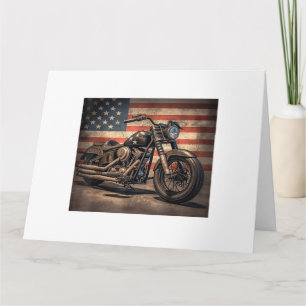 Carte Motorcycle USA Drapeau Retro Biker