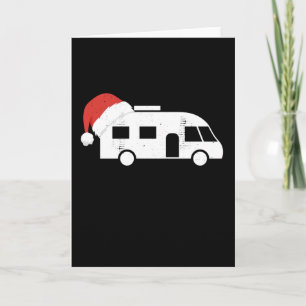 Carte Motorhome Chapeau de Père Noël   Cadeau de Noël