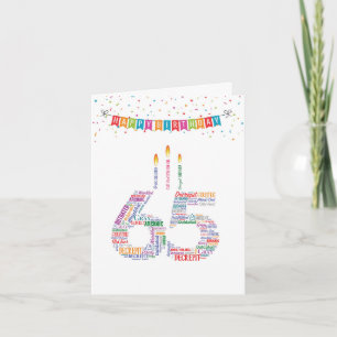 Carte Mots Cloud Jalons 65 - Anniversaire
