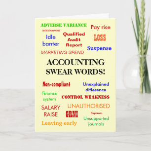 Carte Mots de jurons comptables Humour comptable d'ann