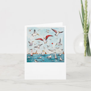 Carte Mouette, oiseau, oiseaux en vol 