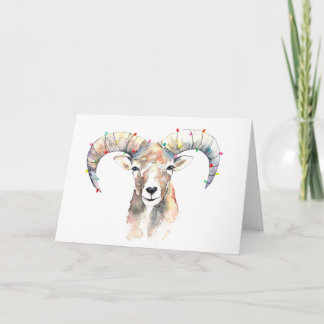 Carte mouflon de Noël