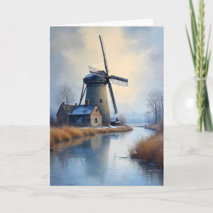 Carte Moulin à vin d'hiver près du canal gelé