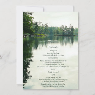 Carte Mountain Lake réflexion détails du mariage rustiqu