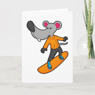 Carte Mouse as Snowboarder
