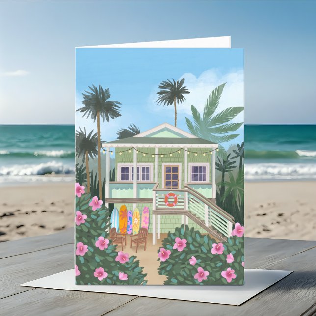 Carte Mousse de mer Green Beach House Vide (Créateur téléchargé)
