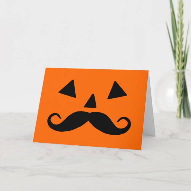Carte Moustache citrouille (Devant)
