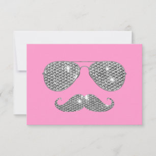 Carte Moustache Diamant Drôle Avec Lunettes