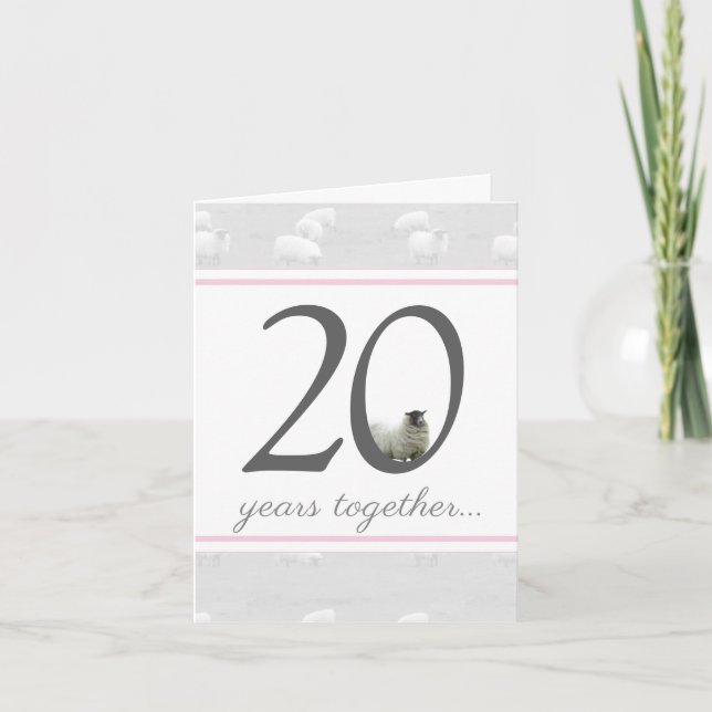 Carte mouton drôle pour 20 ans de mariage (Devant)