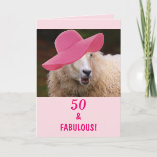Carte Moutons amusants 50 & Fabuleux Anniversaire