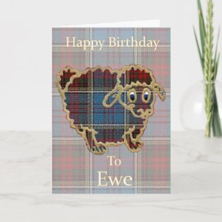Carte Moutons de tartan "joyeux anniversaire à la
