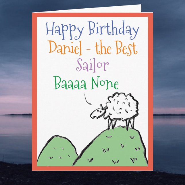 Carte Moutons Design Joyeux Anniversaire à un marin (Créateur téléchargé)