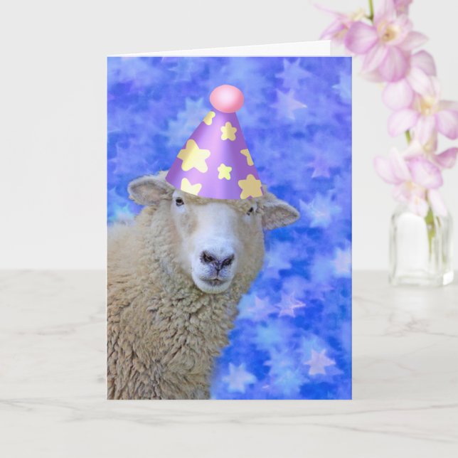 Carte Moutons Et Étoiles Anniversaire (Orchidée)