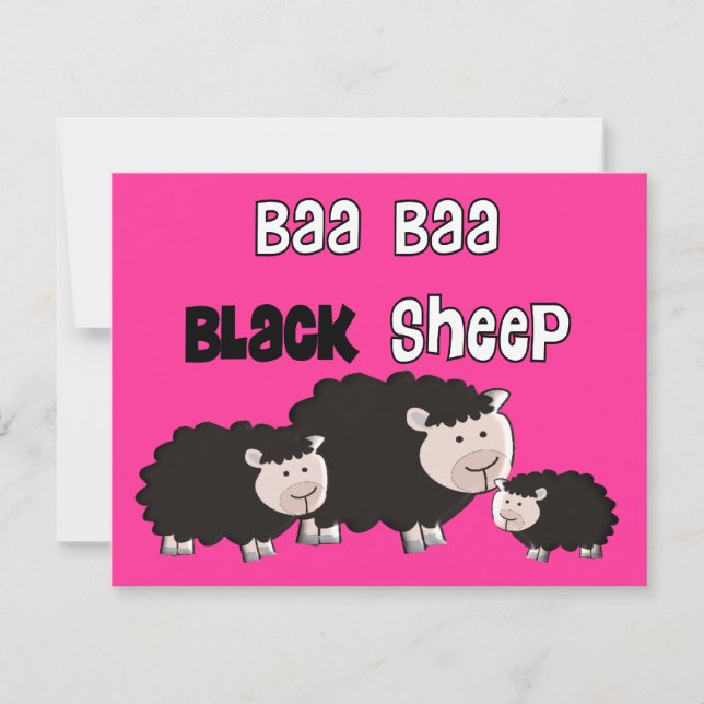 Carte Moutons noirs Conception "Moutons noirs Baa Baa" (Devant)