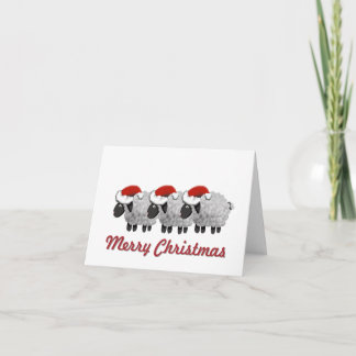 Carte Moutons portant des chapeaux de Père Noël pas de p