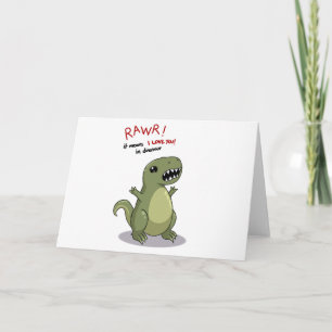Carte Moyens de Rawr je t'aime dans le dinosaure