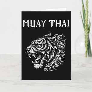 Carte Muay Thai Mma Combat Tatouage Tigre Rugir Kickboxi