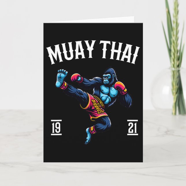 Carte Muay Thai Monkey - Kickboxing And Monkey Thai Boxi (Devant)