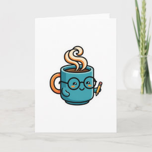 Carte Mug à café Kawaii mignon portant des lunettes de l