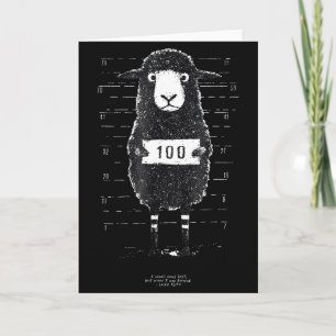 Carte Mugshot de mouton noir drôle Perdu mais humour tro